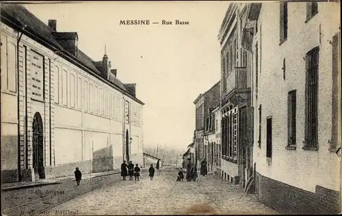 Ak Messines Mesen Westflandern, Rue Basse