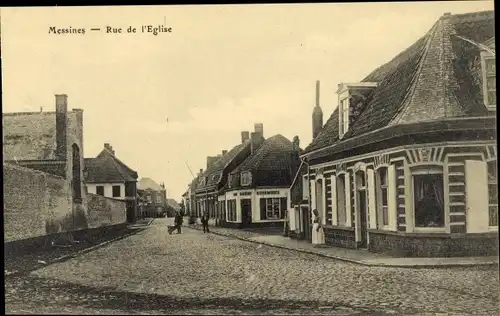 Ak Messines Mesen Westflandern, Rue de l'Eglise