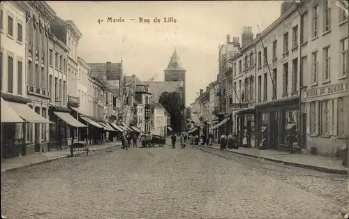 Ak Menin Menen Meenen Lys Westflandern, Rue de Lille