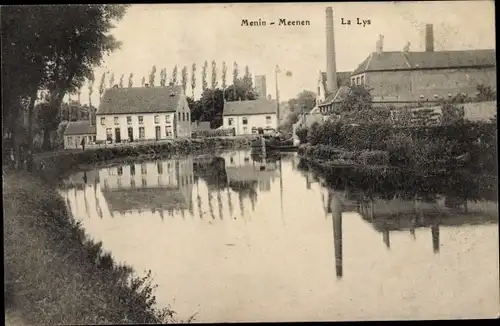 Ak Menin Menen Meenen Lys Westflandern, La Lys, Uferpartie