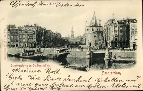 Ak Amsterdam Nordholland Niederlande, Schreyerstoren en Gelderschekade