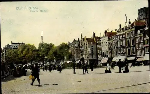 Ak Rotterdam Südholland Niederlande, Groote Markt