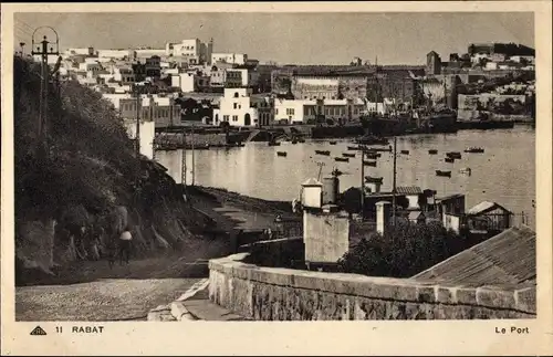 Ak Rabat Marokko, Le Port, Hafenansicht