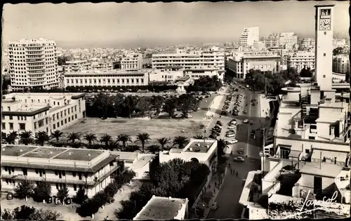 Ak Casablanca Marokko, Avenue d'Amada et Place Lyautay