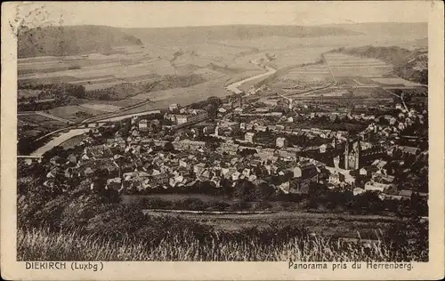 Ak Diekirch Luxemburg, Panorama pris du Herrenberg