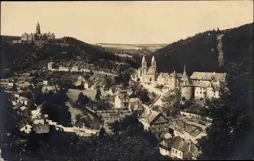 Ak Clervaux Clerf Luxembourg, Ortsansicht, Kirche, Burg, Kloster