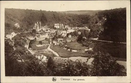 Ak Clervaux Clerf Luxemburg, Vue générale, Panorama
