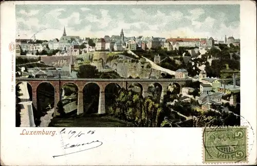 Ak Luxemburg Luxembourg, Viadukt, Panorama