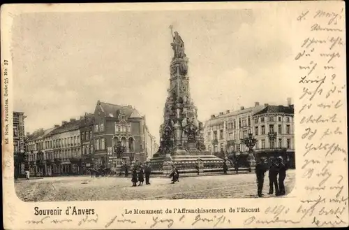 Ak Antwerpen Anvers Flandern, Le Monument de l´Affranchissement de l´Escaut, Denkmal