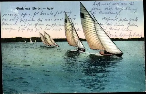 Ak Werder an der Havel, Segelboote
