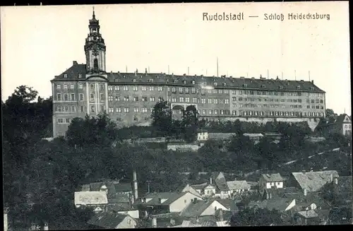 Ak Rudolstadt in Thüringen, Schloß Heidecksburg, Teilansicht Ort