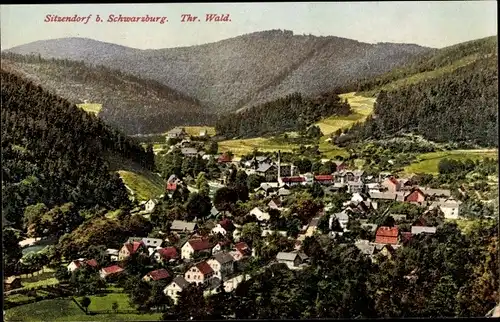 Ak Sitzendorf in Thüringen, Panorama, Ortsansicht