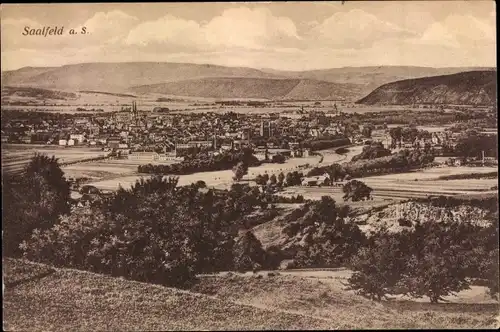 Ak Saalfeld an der Saale Thüringen, Panorama, Ortsansicht