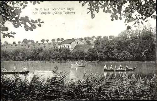 Ak Tornow Teupitz in der Mark, Tornows Idyll, Ruderboote