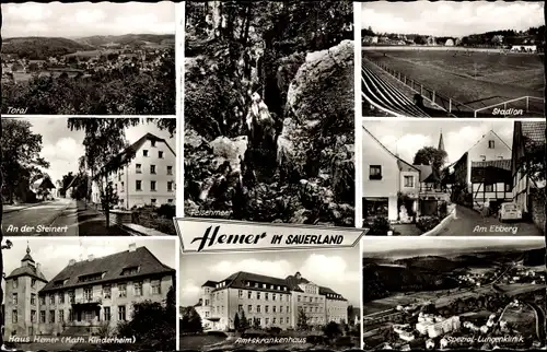 Ak Hemer im Sauerland, Stadion, An der Steinert, Lungenklinik, Krankenhaus