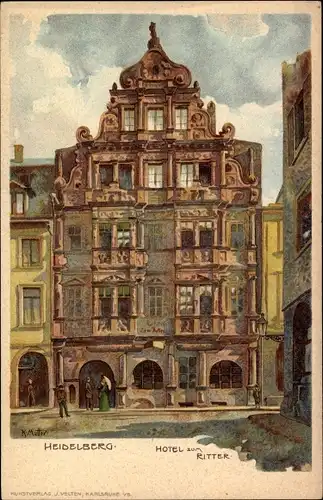 Künstler Litho Mutter, K., Heidelberg am Neckar, Hotel Zum Ritter