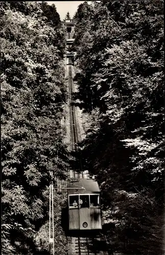 Ak Baden Baden am Schwarzwald, Drahtseilbahn mit Station Merkur