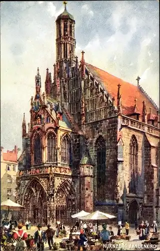 Künstler Ak Flower, C. F., Nürnberg in Mittelfranken Bayern, Frauenkirche