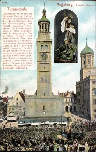 Ak Augsburg in Schwaben, Turamichele, Perlachturm