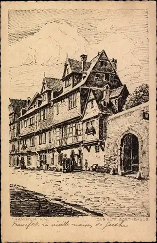 Künstler Ak Frankfurt am Main, Das alte Goethehaus