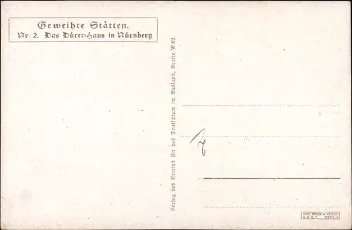 Künstler Ak Nürnberg in Mittelfranken, Dürer Haus