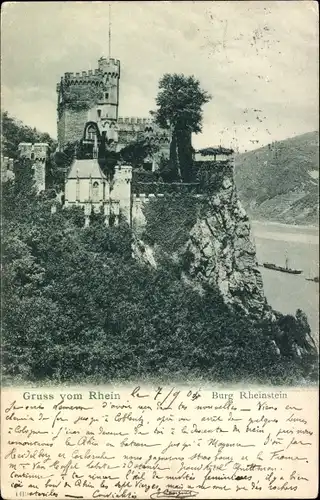 Ak Trechtingshausen am Rhein, Burg Rheinstein