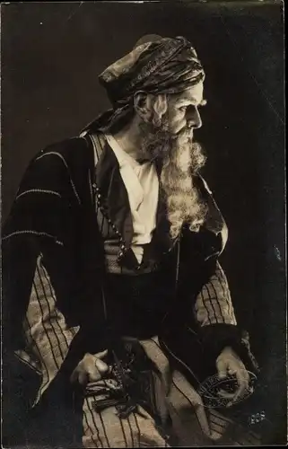 Foto Ak Profilansicht eines Mannes, Schauspieler, Theater