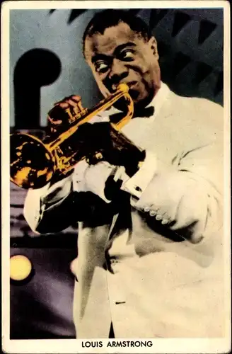 Ak Trompeter Louis Armstrong, Portrait, Trompete