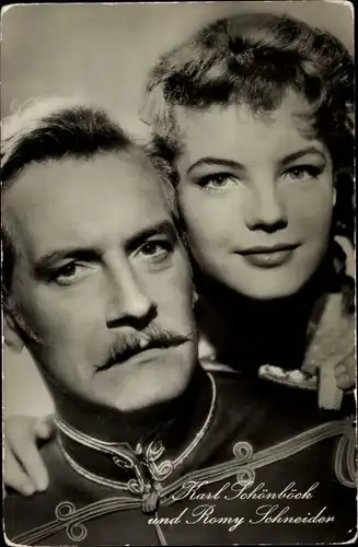 Ak Schauspieler Karl Schönböck und Romy Schneider, Feuerwerk