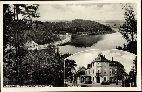 Ak Klingenberg im Erzgebirge Sachsen, Café Holze, Talsperre