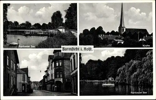 Ak Barmstedt in Holstein, Kirche, Rantzauer See, Straßenpartie, Apotheke