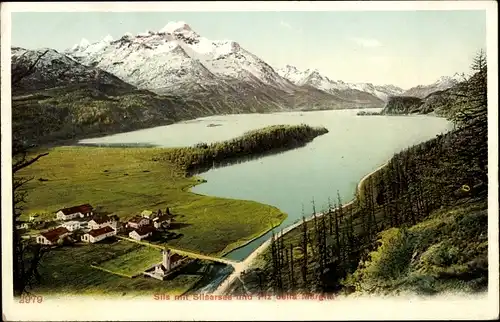 Ak Sils im Engadin Kt. Graubünden, Silsersee mit Piz della Margna
