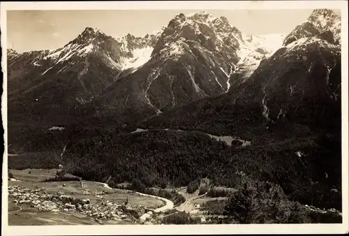 Ak Tarasp Scuol Schuls Kt. Graubünden Schweiz, Lischanagruppe, Bergkette