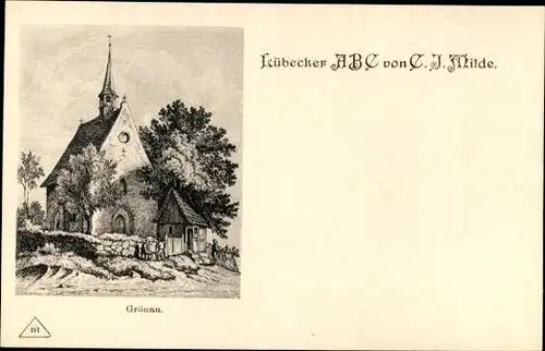 22 alte Ak Lübeck, Lübecker ABC von Maler Carl Julius Milde, diverse Ansichten