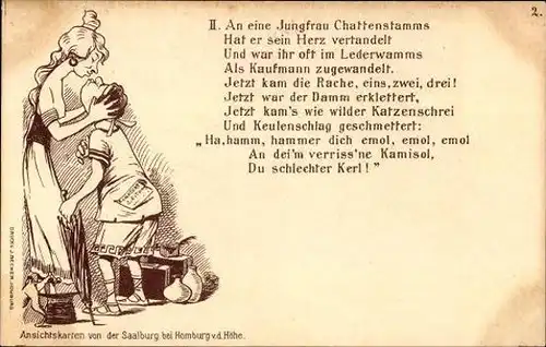 10 alte Ak Saalburg Bad Homburg, Gedichte, Serie