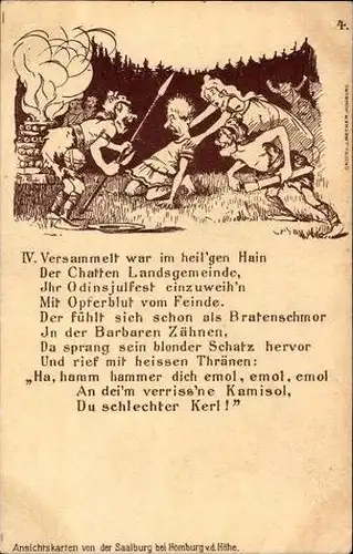 10 alte Ak Saalburg Bad Homburg, Gedichte, Serie