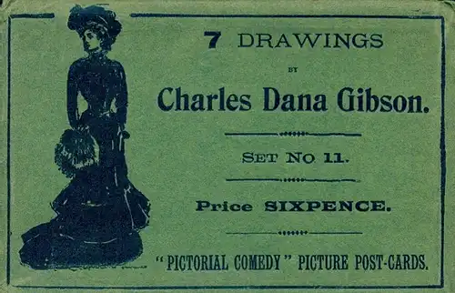 7 alte Ak Serie Charles Dana Gibson Set Nummer 11, Pictorial Comedy, diverse Zeichnungen