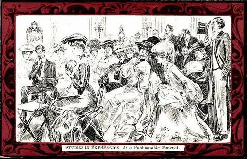 7 alte Ak Serie Charles Dana Gibson Set Nummer 11, Pictorial Comedy, diverse Zeichnungen