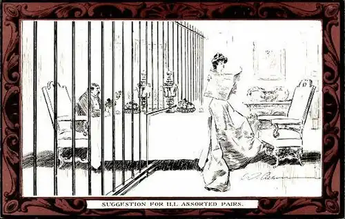 7 alte Ak Serie Charles Dana Gibson Set Nummer 11, Pictorial Comedy, diverse Zeichnungen