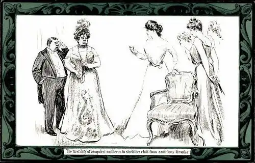 7 alte Ak Serie Charles Dana Gibson Set Nummer 11, Pictorial Comedy, diverse Zeichnungen