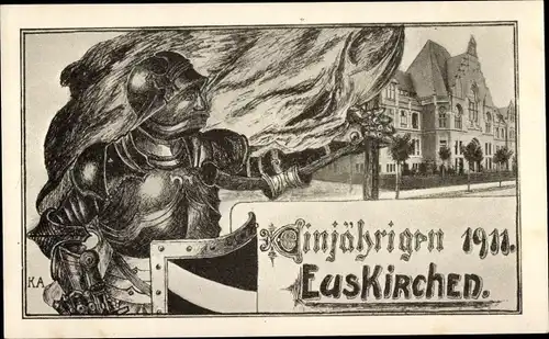 Studentika Künstler Ak Euskirchen Nordrhein Westfalen, Den Einjährigen 1911