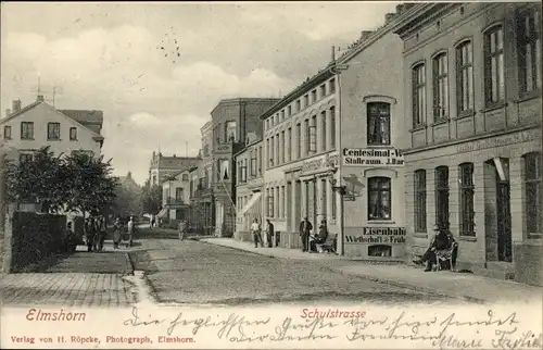 Ak Elmshorn in Holstein, Schulstraße, Gasthaus