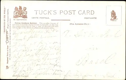 Ak Italian Southern Railway, Italienische Eisenbahn