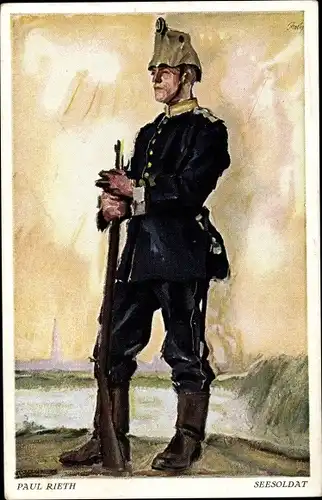 Künstler Ak Rieth, Paul, Der schwarze Jäger, Soldat mit Gewehr