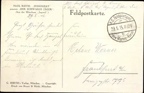 Künstler Ak Rieth, Paul, Der schwarze Jäger, Soldat mit Gewehr