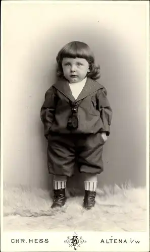 CdV Kinderportrait, Junge in Matrosenanzug