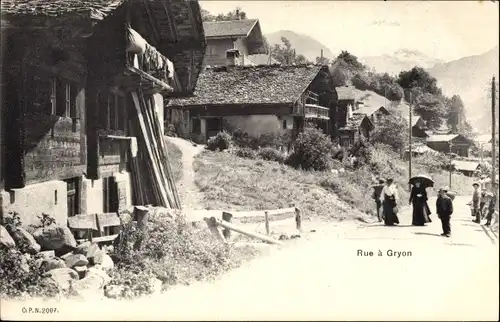 Ak Gryon Kanton Waadt, Rue, Straßenpartie