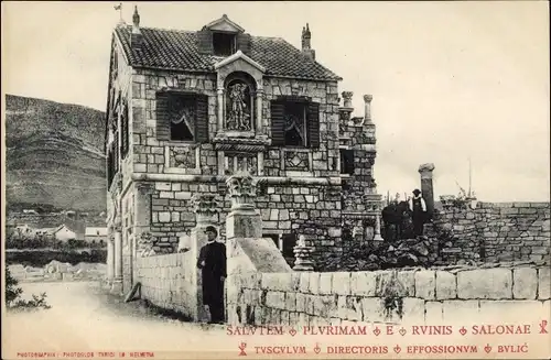 Ak Salona Kroatien, Salutem Plurimam e Ruinis Salonae, Tusculum Directoris Effossionum Bulic