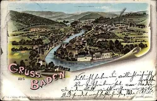 Litho Baden Kt. Aargau Schweiz, Panorama