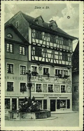 Ak Stein am Rhein Kanton Schaffhausen, Geschäftshaus Konsum Verein, Zur Meise, Inh. Ch. Hauser